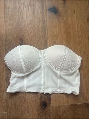 Superdown white corset zip up top